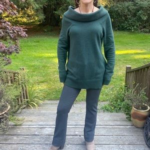 Gap vintage cowl neck long sleeve cotton blend sweater forest green Size M